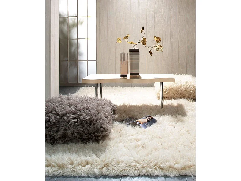 Flokati Teppich aus Griechenland 200x200 cm Natur Flokos 2450