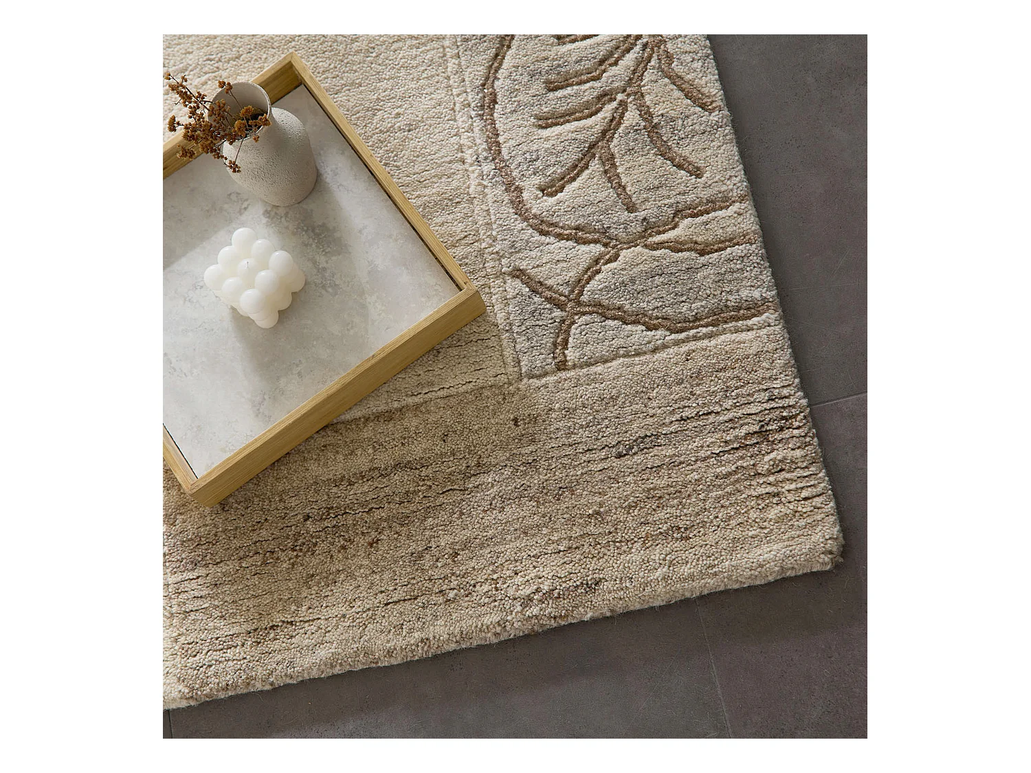 Tapis en laine noué à la main 250x350 cm natural gris Nakarta