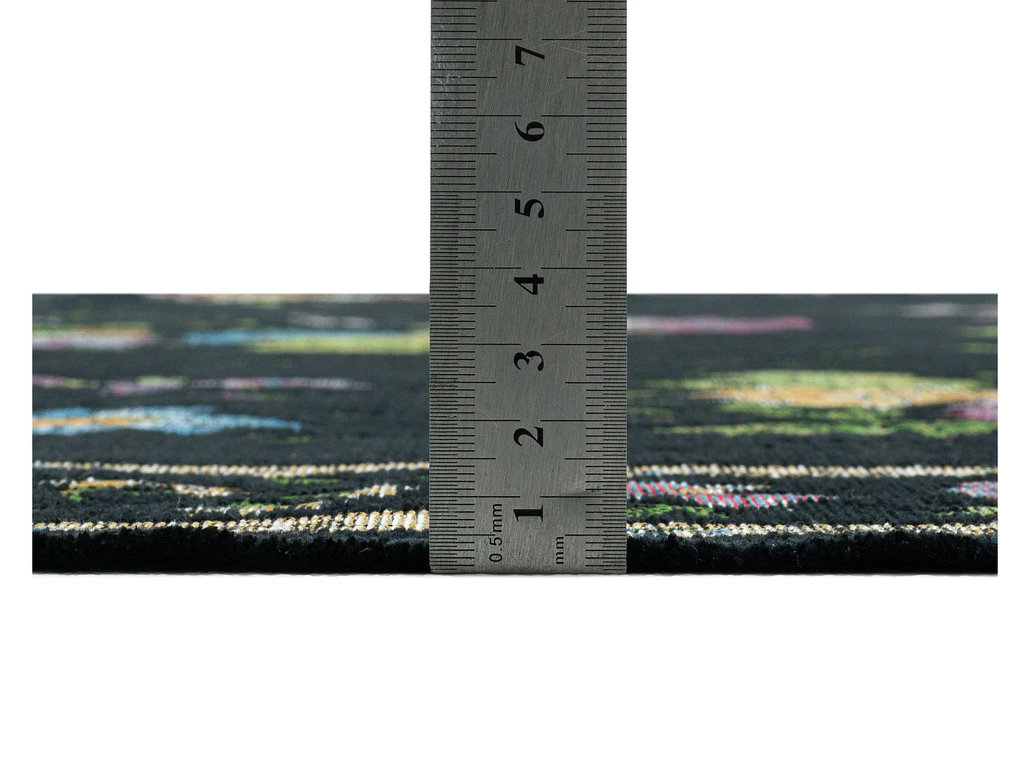 Teppich mit Bordüre und Blumenmuster 70x400 cm Schwarz Flomi