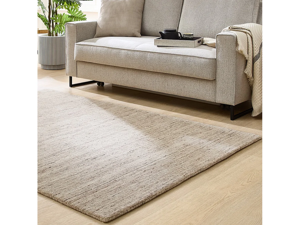 Tapis en laine UNI tissé à la main 90x160 cm natural beige Pure