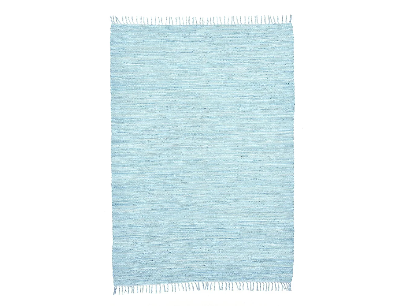 Katoenen tapijt, handgeweven en omkeerbaar 120x180 cm lichtblauw Happy Cotton