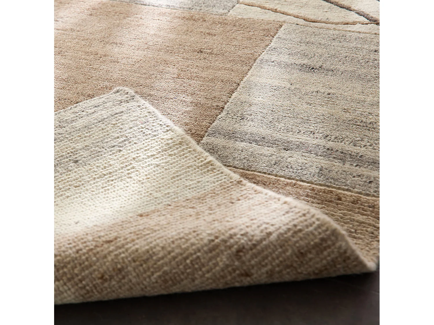Tapis en laine noué à la main 140x200 cm natural gris Nakarta