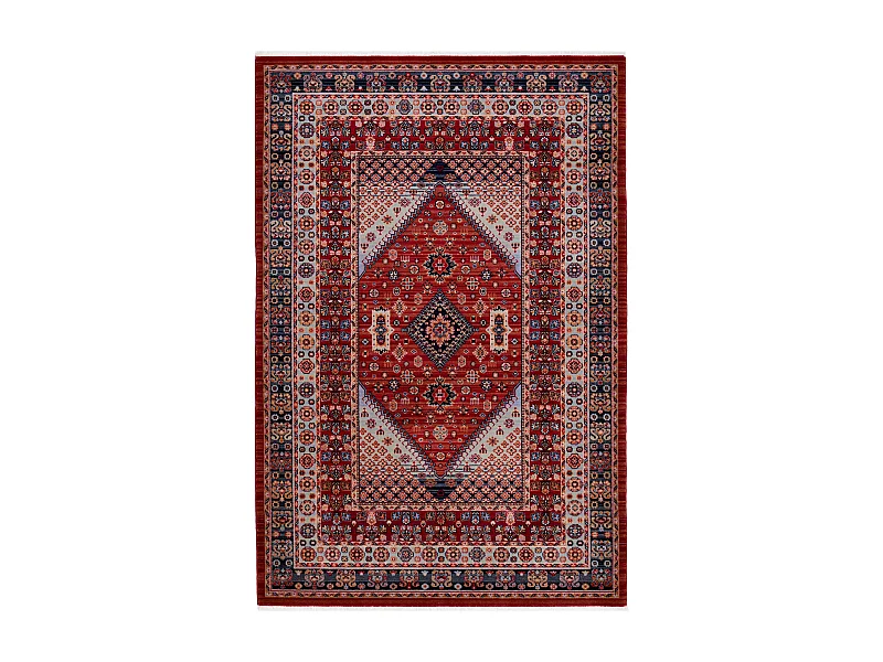 Gewebter Orienteppich aus Wolle 80x145 cm Rot Saharna