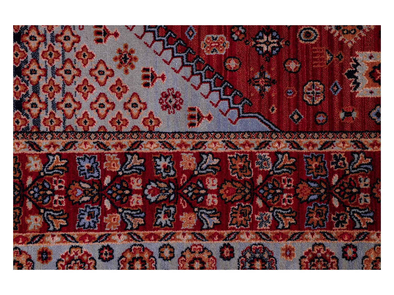 Gewebter Orienteppich aus Wolle 80x145 cm Rot Saharna
