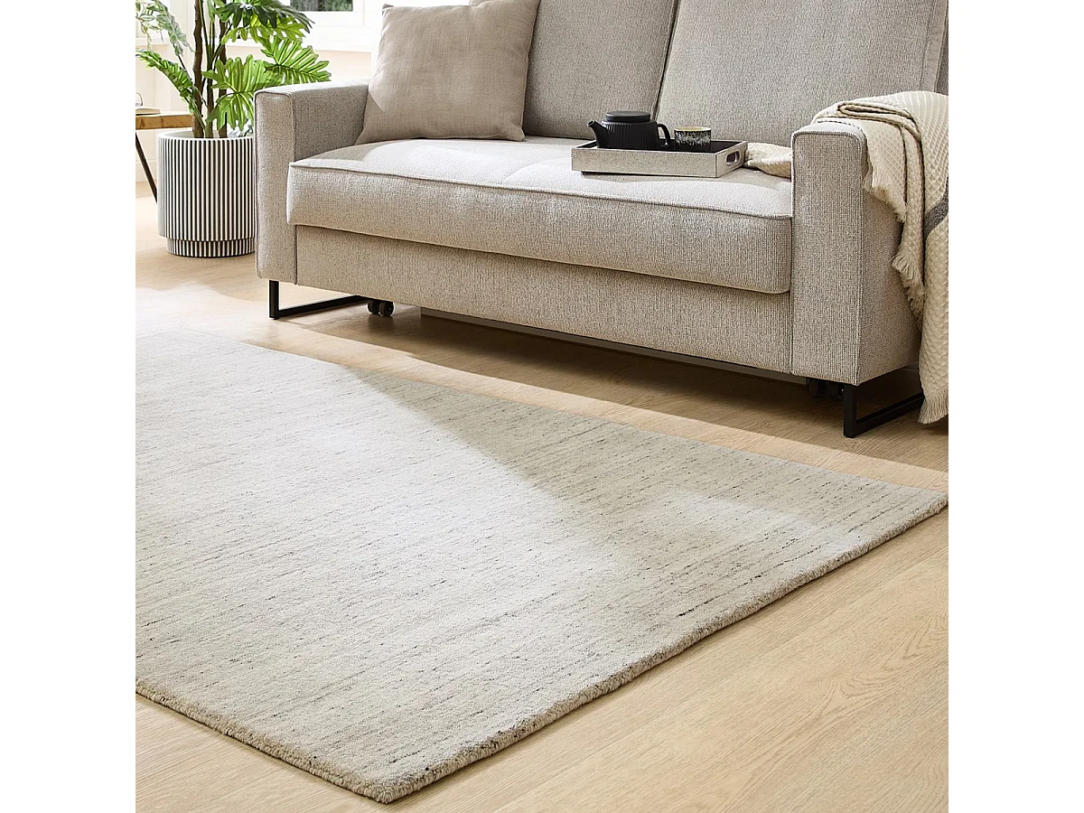 Tapis en laine UNI tissé à la main 170x240 cm natural gris Pure