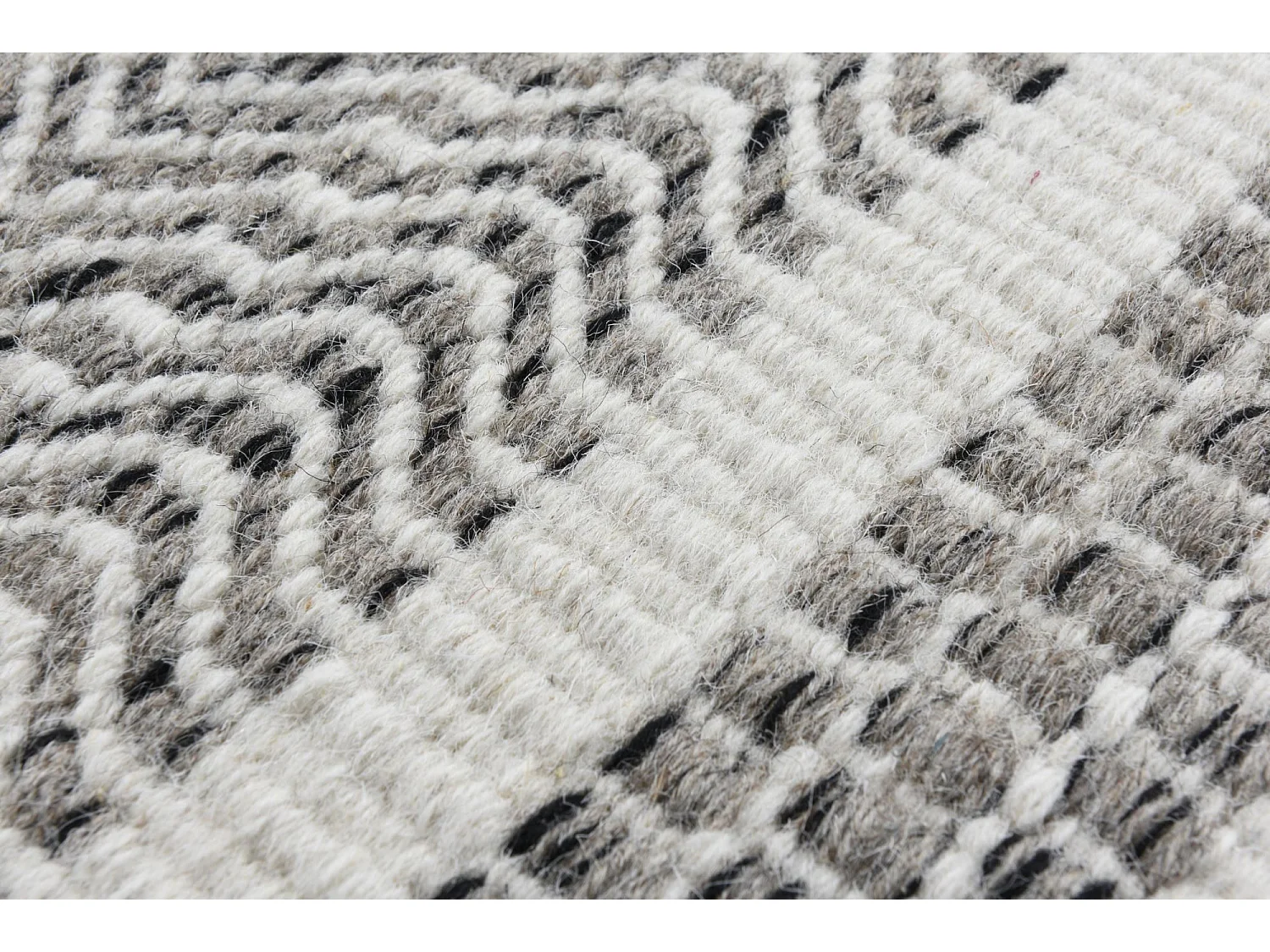 Tapis en laine de style scandinave 80x180 cm natural gris Trondheim