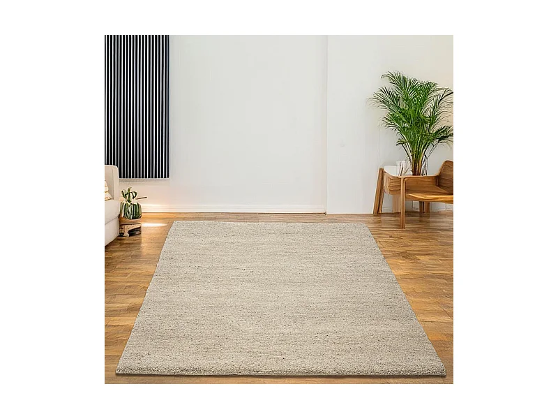 Handgeknüpfter Berberteppich aus Wolle 200x300 cm Sand Taza Royal