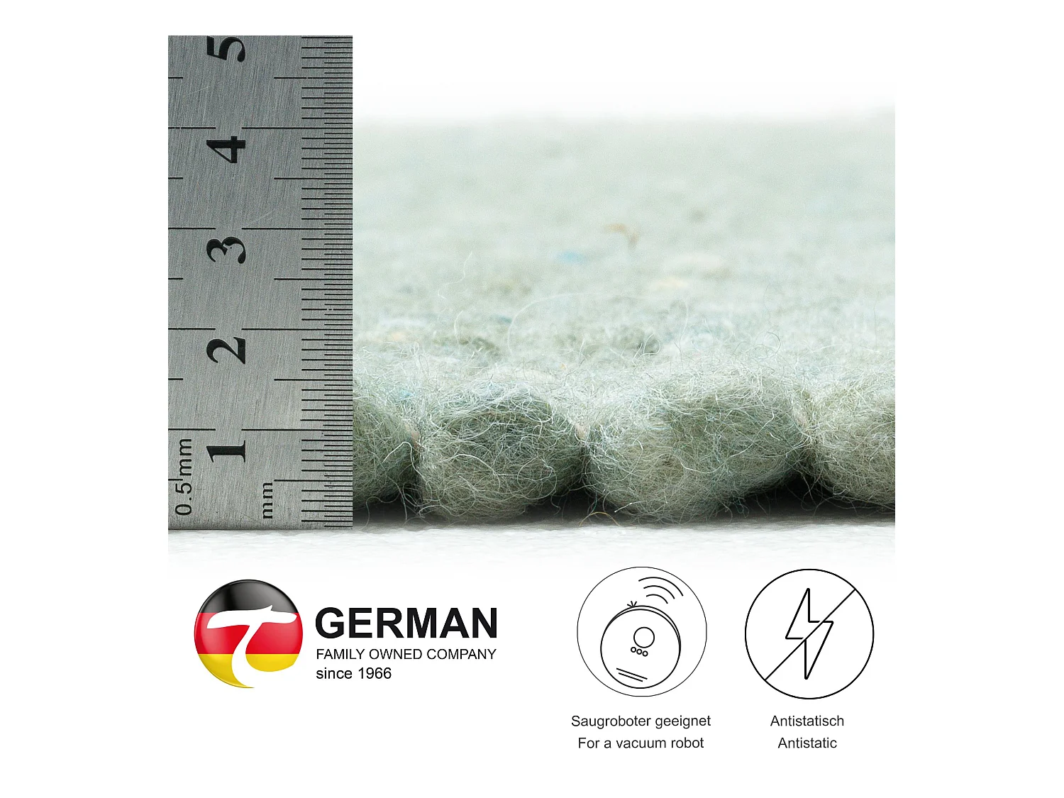 Tapis en laine réversible tissé à la main 190x250 cm vert Alpen