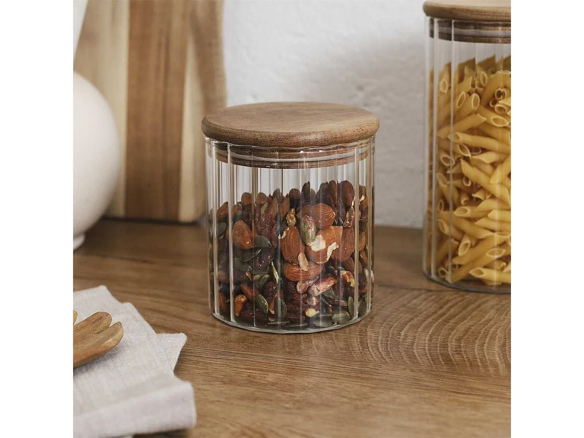 Bocal de conservation 50cl avec bouchon en acacia - TOREK