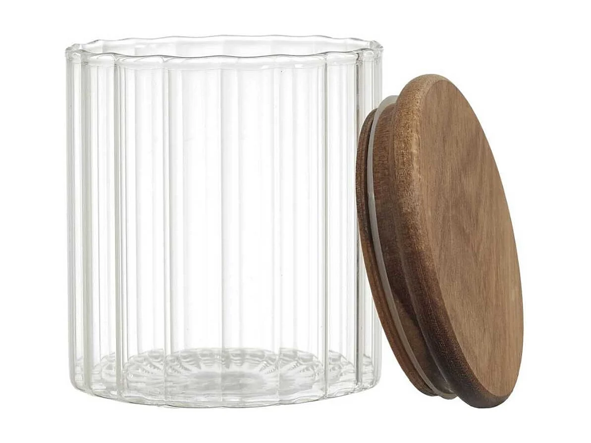 Bocal de conservation 50cl avec bouchon en acacia - TOREK