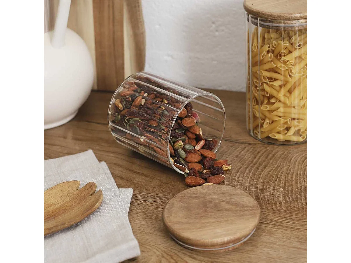 Bocal de conservation 50cl avec bouchon en acacia - TOREK