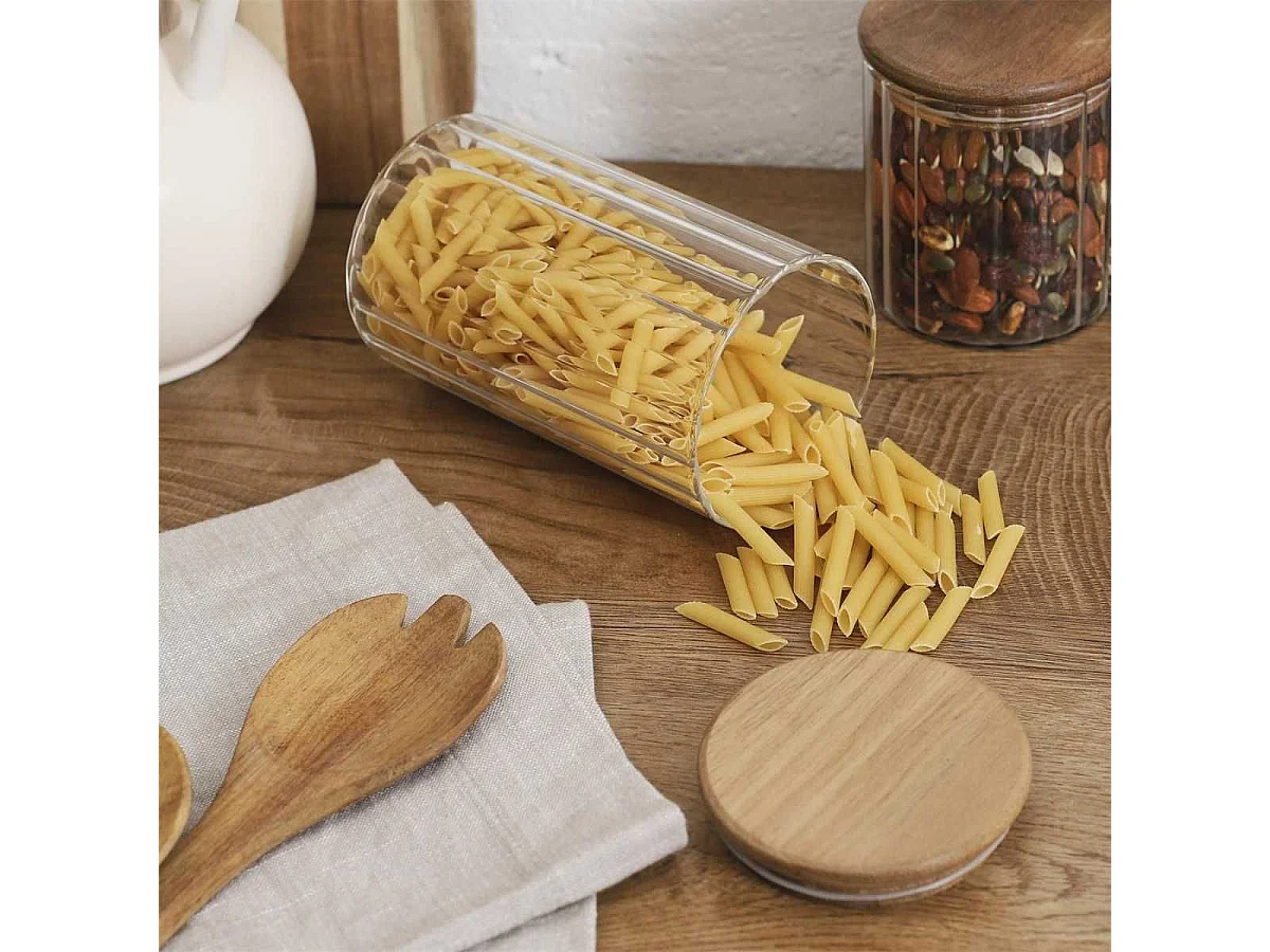 Bocal de conservation 70cl avec bouchon en acacia - TOREK