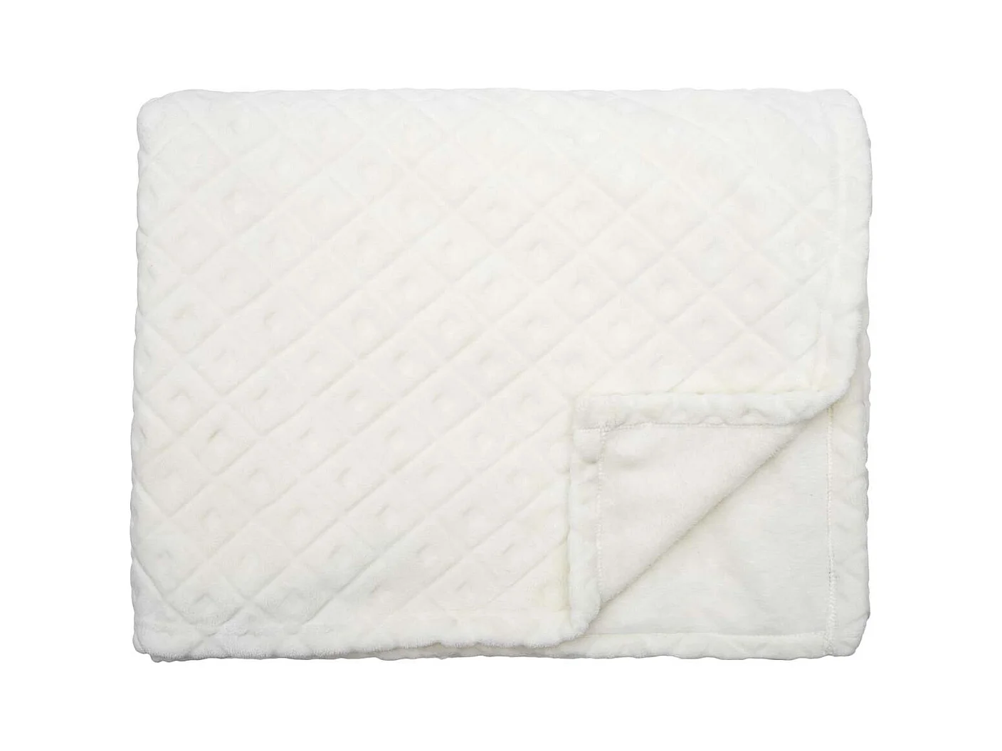 Plaid Polaire 140x200cm Crème Motifs Embossés - EMILY