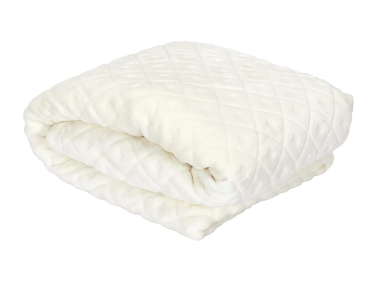 Plaid Polaire 140x200cm Crème Motifs Embossés - EMILY