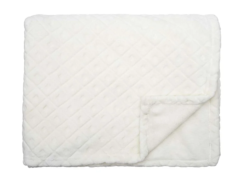 Plaid Polaire 140x200cm Crème Motifs Embossés - EMILY