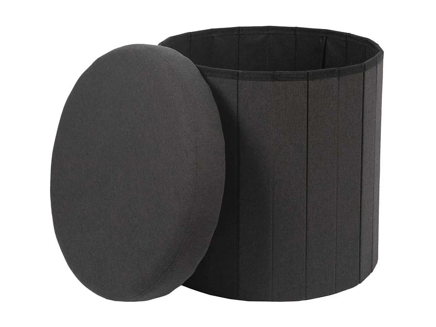 Pouf Coffre Pliable Noir 38x38 cm - NELIS