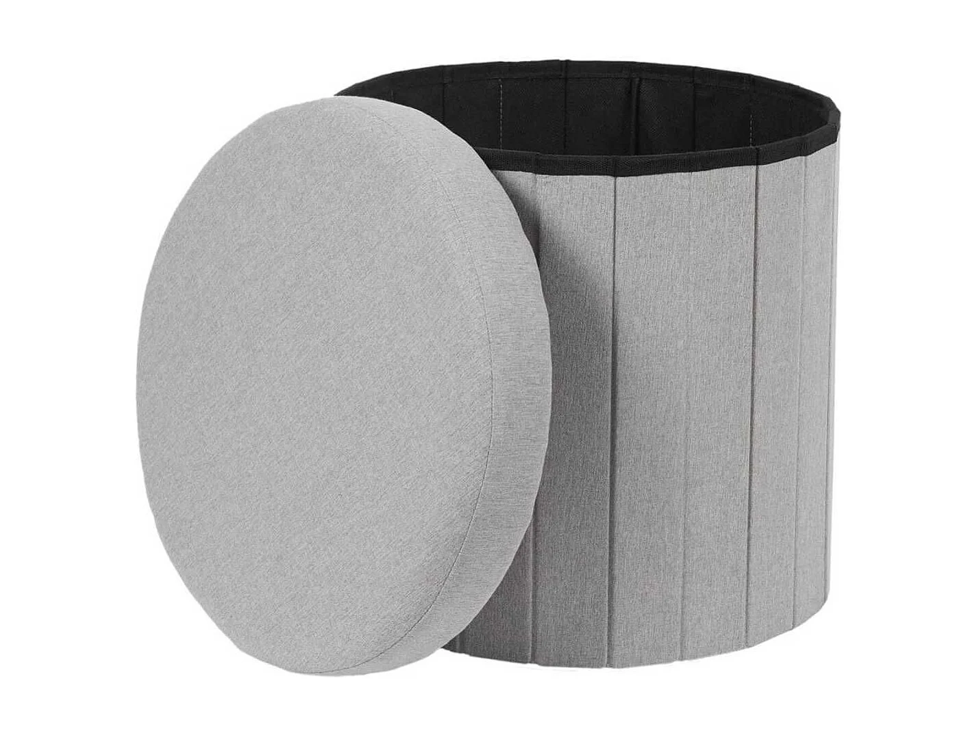 Pouf Coffre Pliable Gris 38x38 cm - NELIS