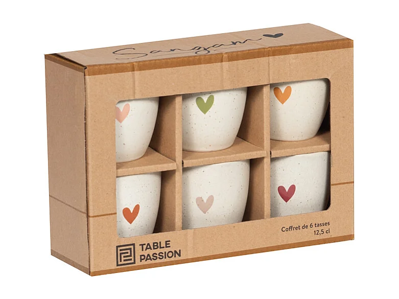 Coffret de 6 tasses Sangam 6,5 cm