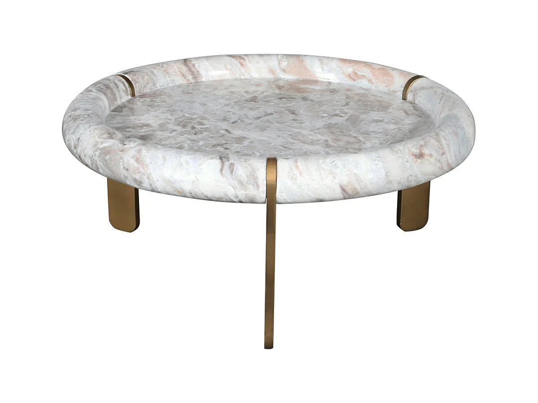 Grande table basse en marbre et métal PROSPER