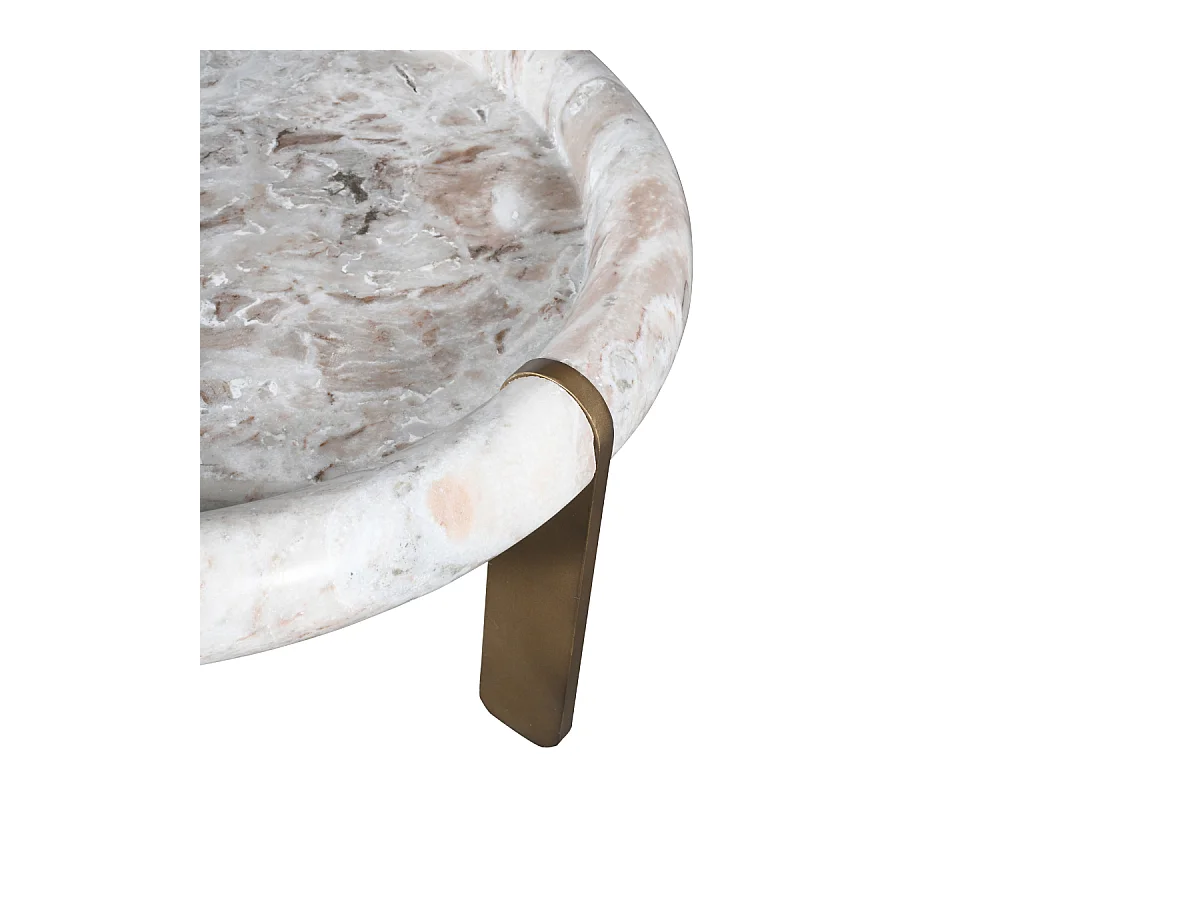 Grande table basse en marbre et métal PROSPER