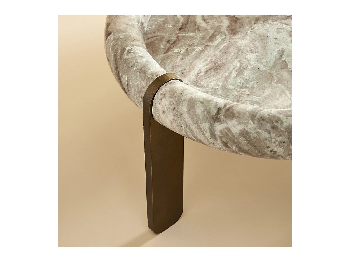 Grande table basse en marbre et métal PROSPER