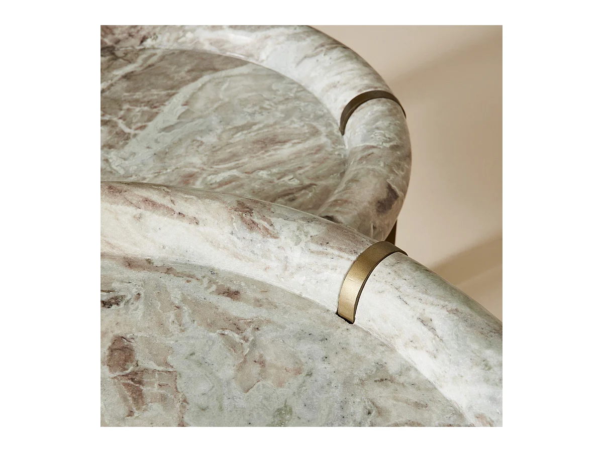 Grande table basse en marbre et métal PROSPER