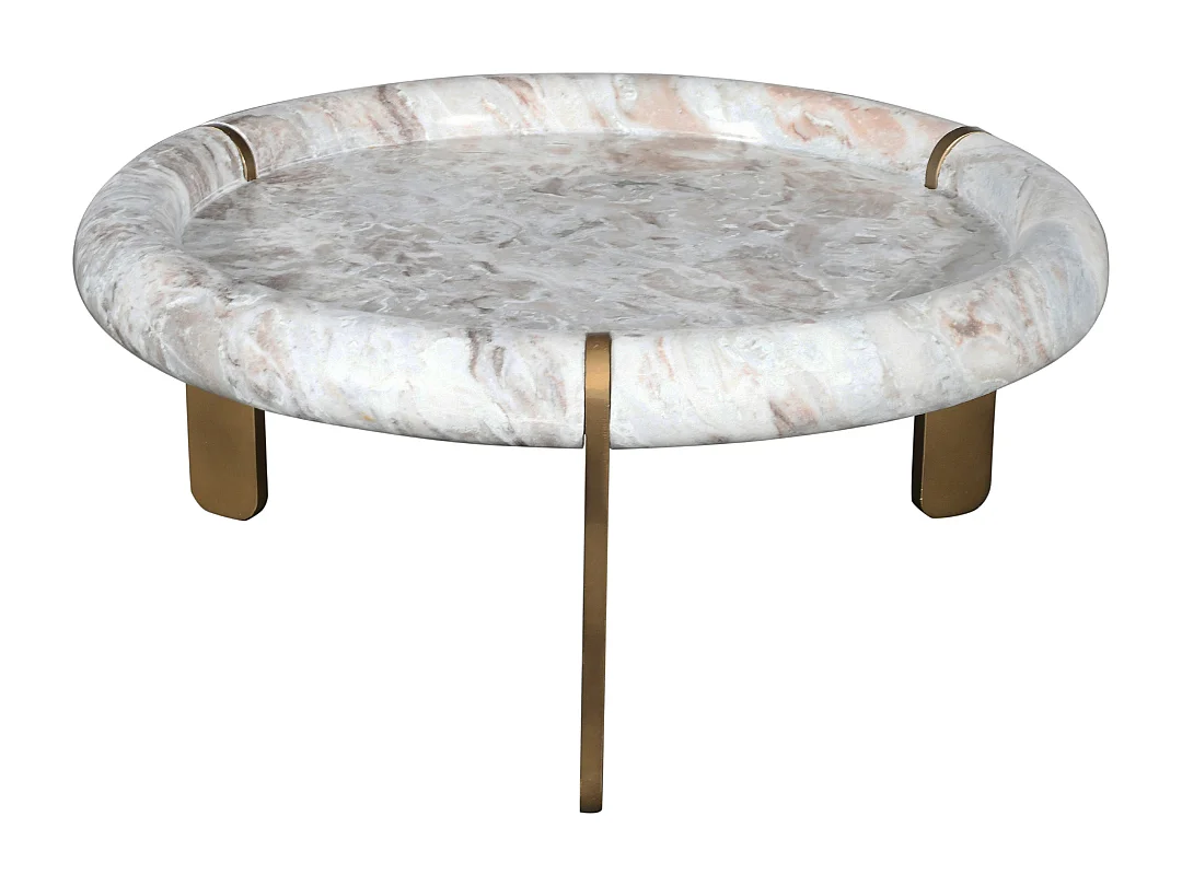 Grande table basse en marbre et métal PROSPER