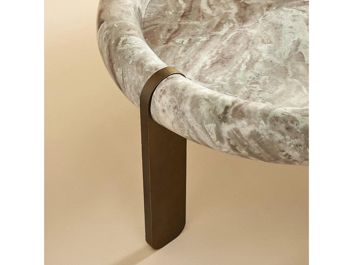 Großer Couchtisch aus Marmor und Metall PROSPER