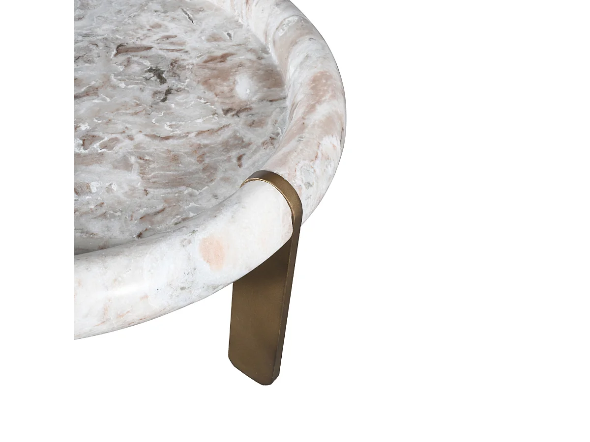 Grande table basse en marbre et métal PROSPER