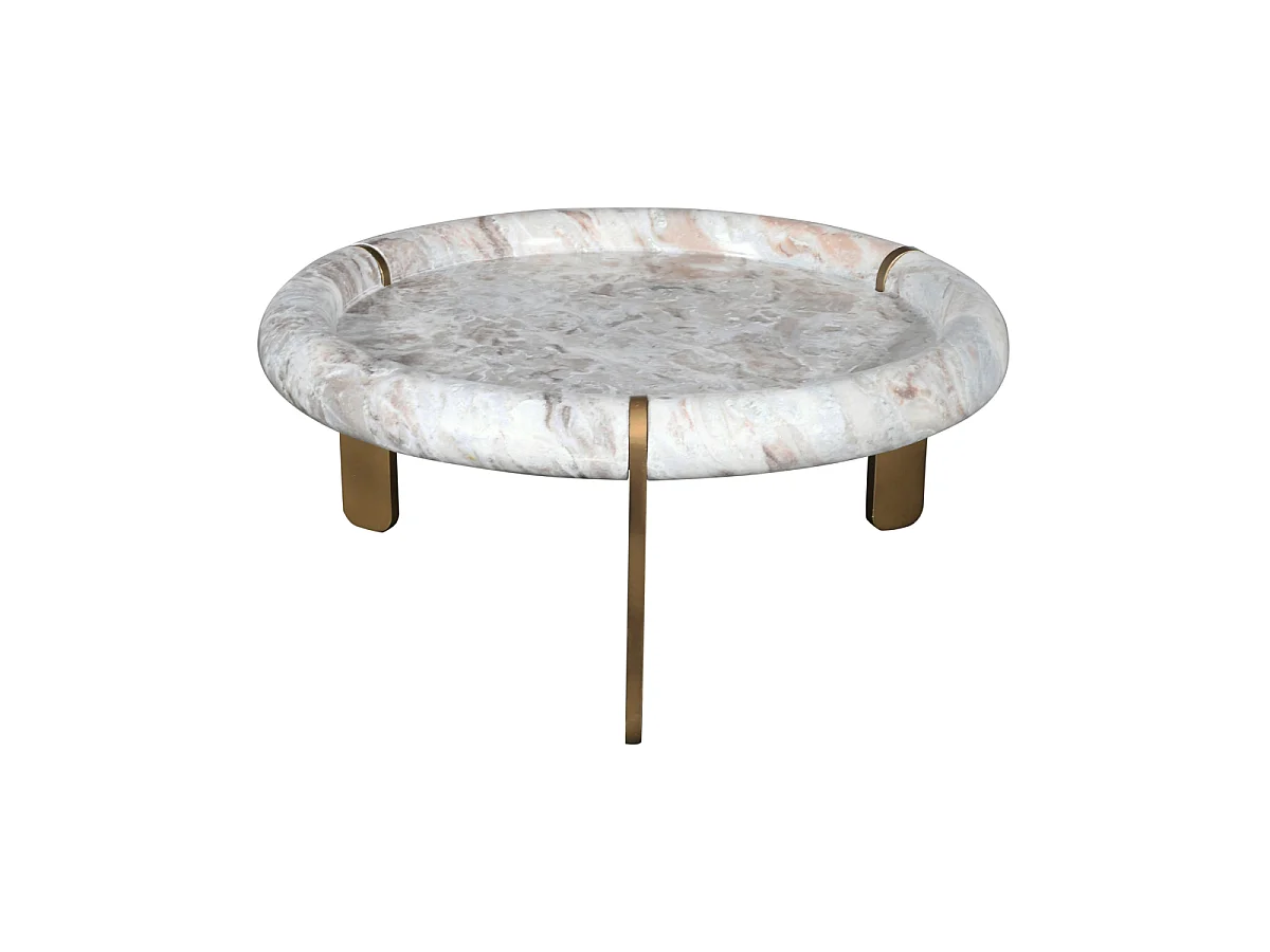 Großer Couchtisch aus Marmor und Metall PROSPER