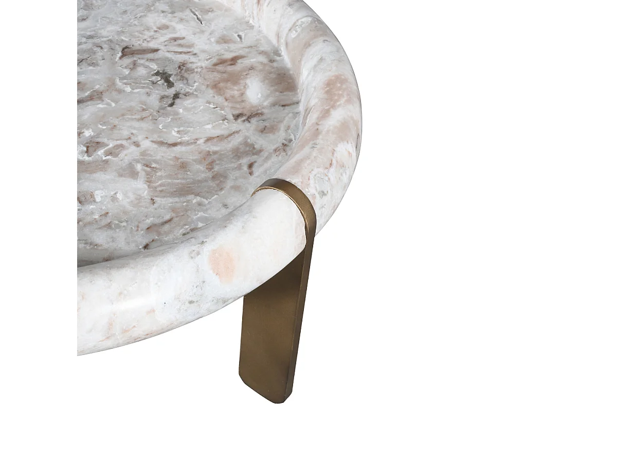 Großer Couchtisch aus Marmor und Metall PROSPER