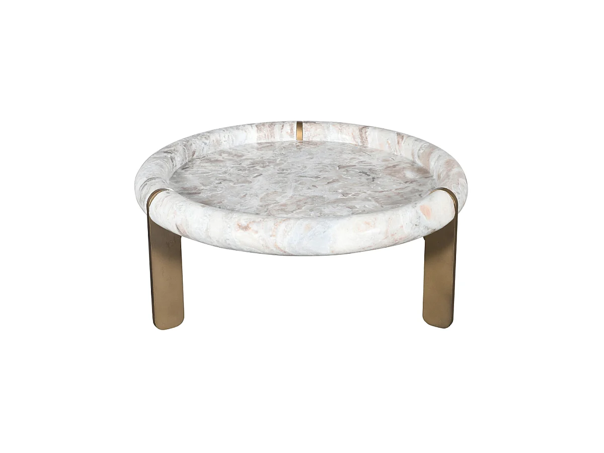 Grande table basse en marbre et métal PROSPER