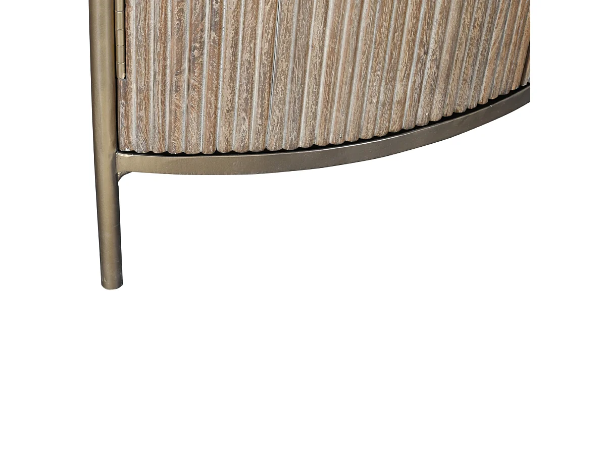 Etagère d'angle en bois massif et marbre BUREN