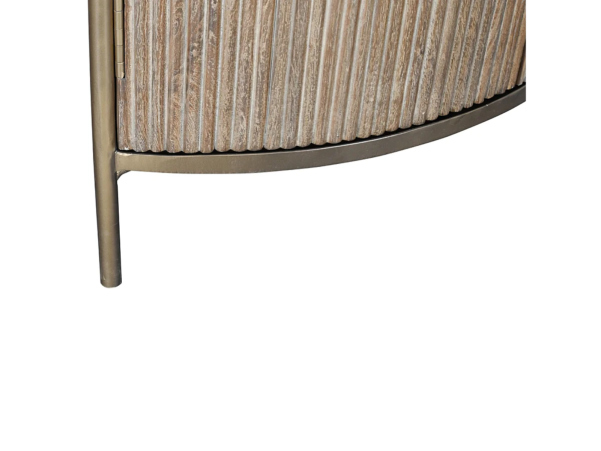 Hoekrek van massief hout en marmer BUREN