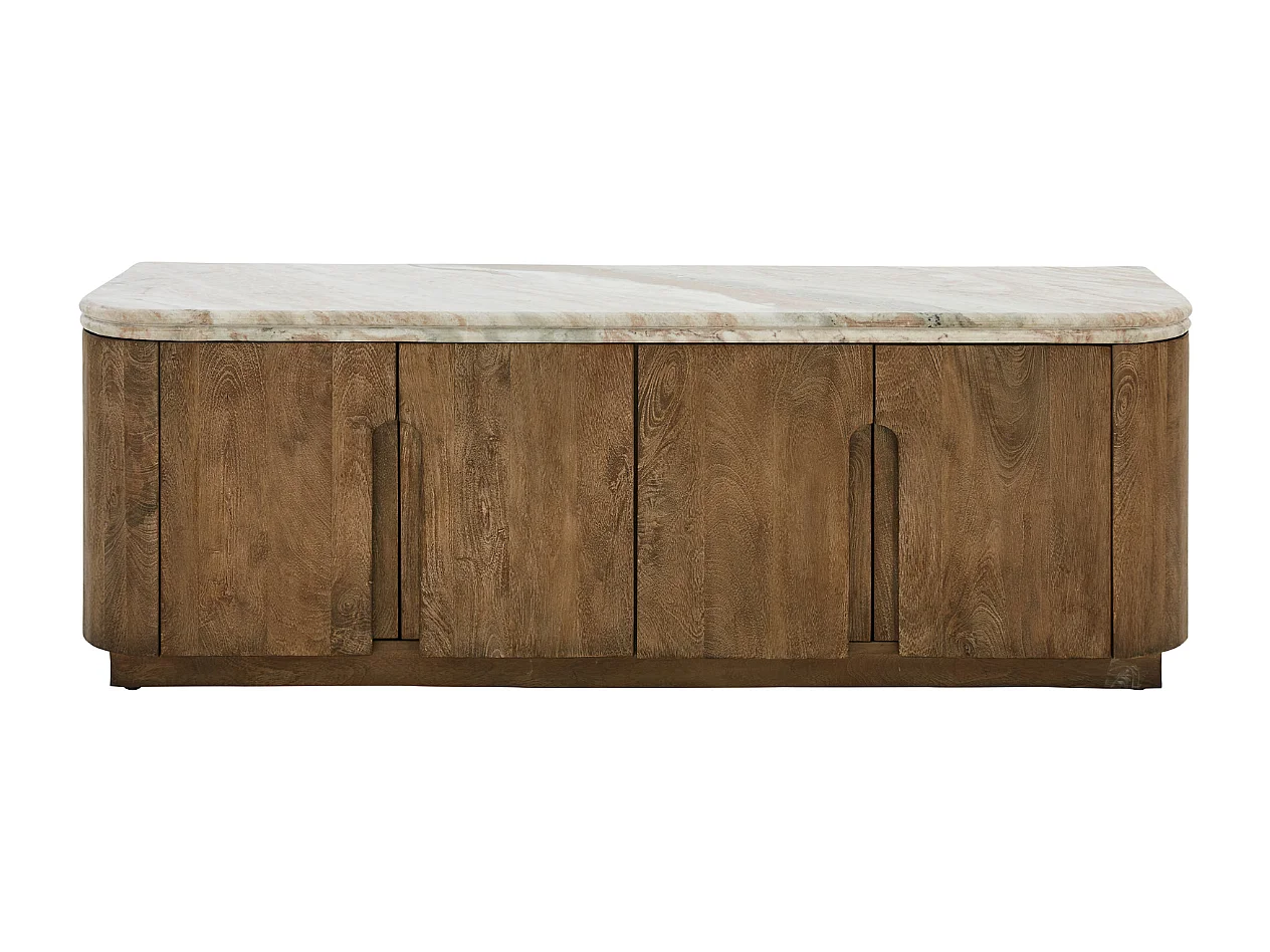 TV-Möbel aus Massivholz und Marmor BUREN