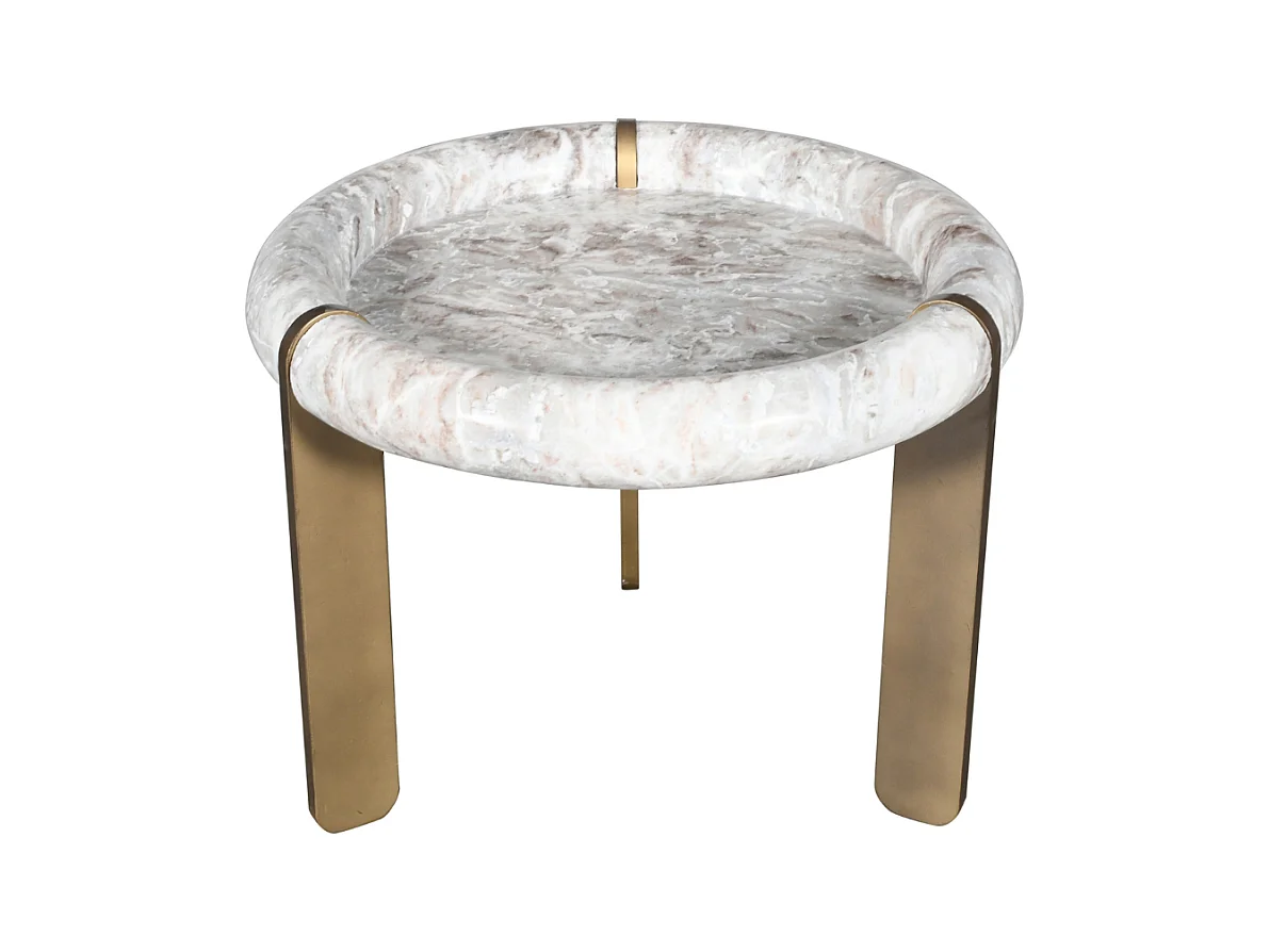 Petite table basse en marbre et métal PROSPER