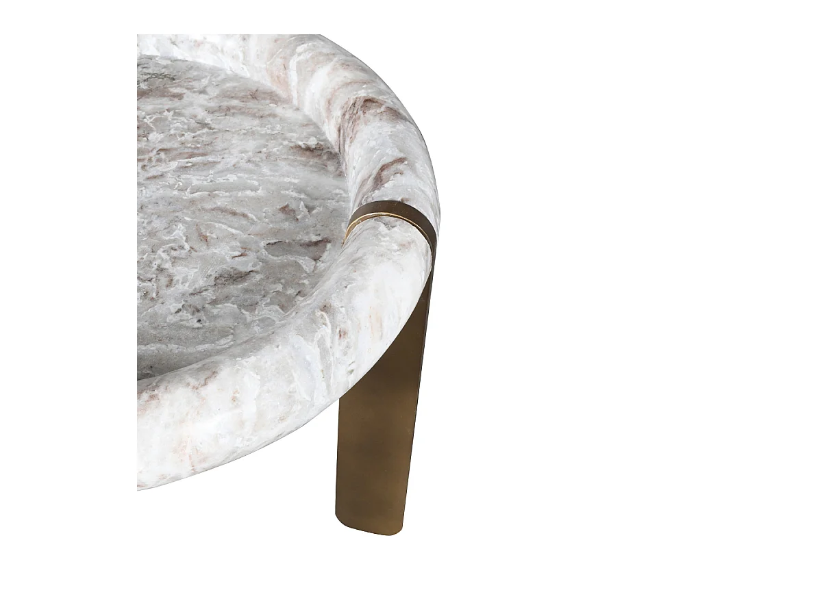 Petite table basse en marbre et métal PROSPER