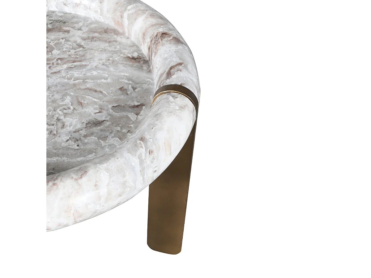 Petite table basse en marbre et métal PROSPER