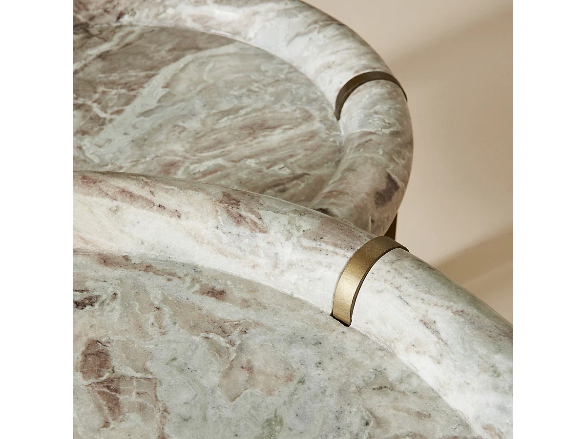 Kleine salontafel van marmer en metaal PROSPER