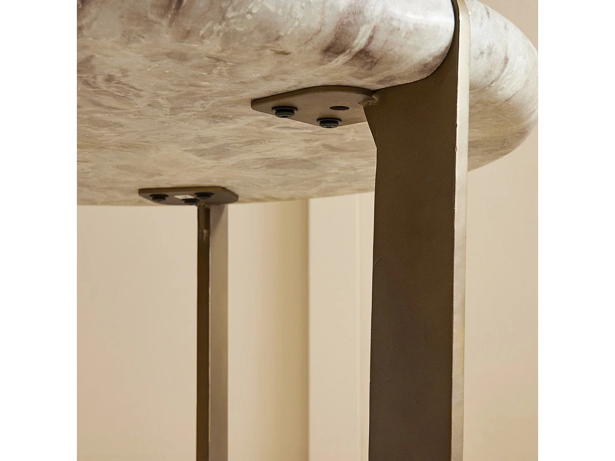 Kleine salontafel van marmer en metaal PROSPER