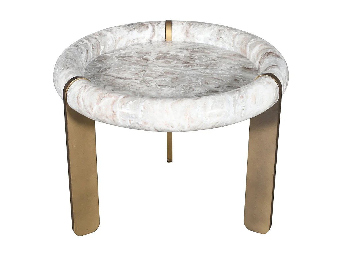 Petite table basse en marbre et métal PROSPER