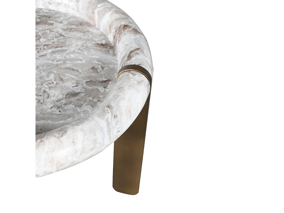 Petite table basse en marbre et métal PROSPER