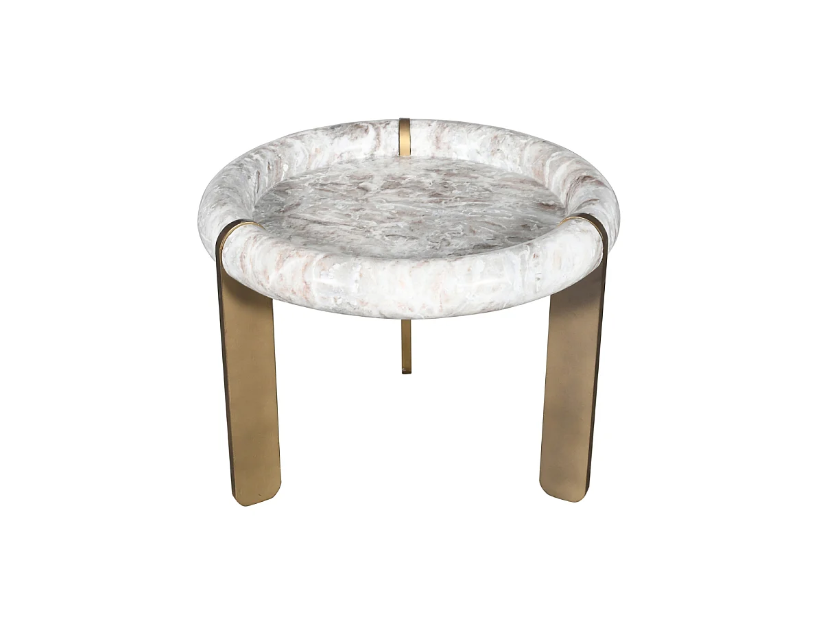 Kleine salontafel van marmer en metaal PROSPER