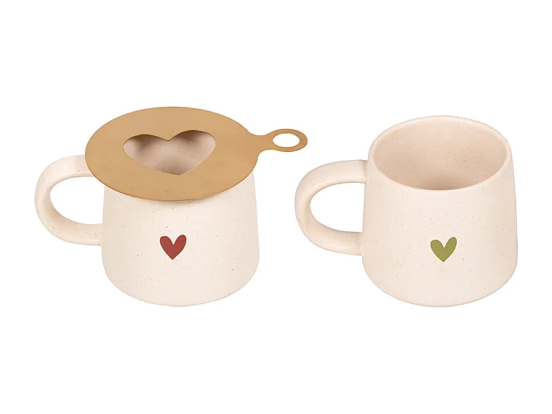 Coffret de 2 mugs 35 cl avec 1 pochoir sangam