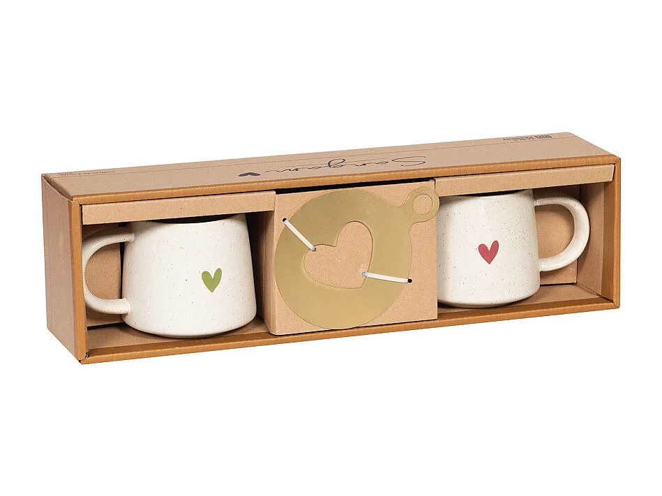 Coffret de 2 mugs 35 cl avec 1 pochoir sangam