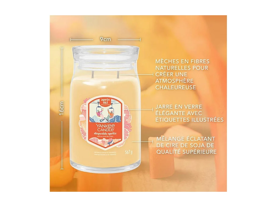 Grande bougie Spritz au bord des pistes