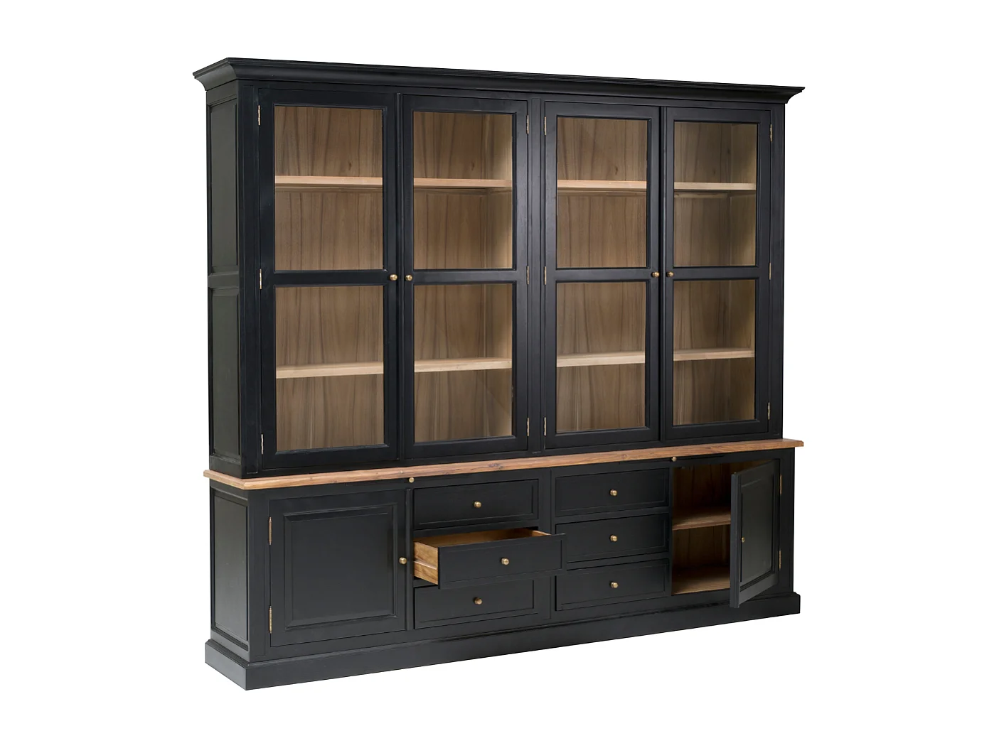 Duży, dwuczęściowy zestaw z litego drewna akacjowego FONTAINEBLEAU