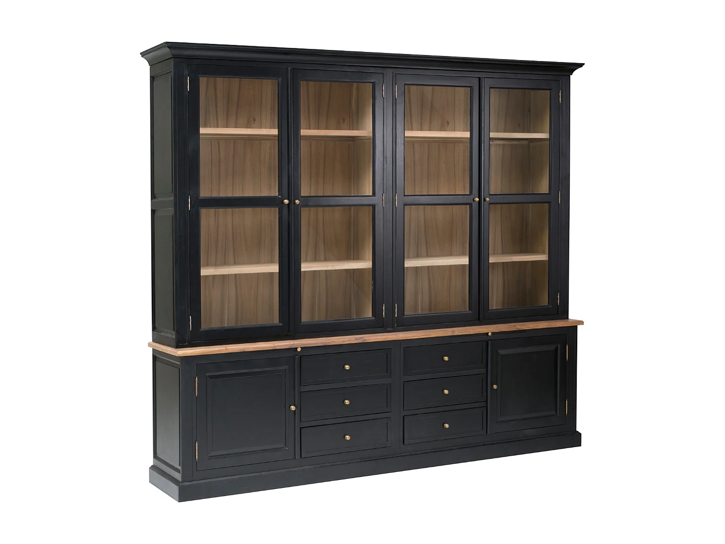 Duży, dwuczęściowy zestaw z litego drewna akacjowego FONTAINEBLEAU