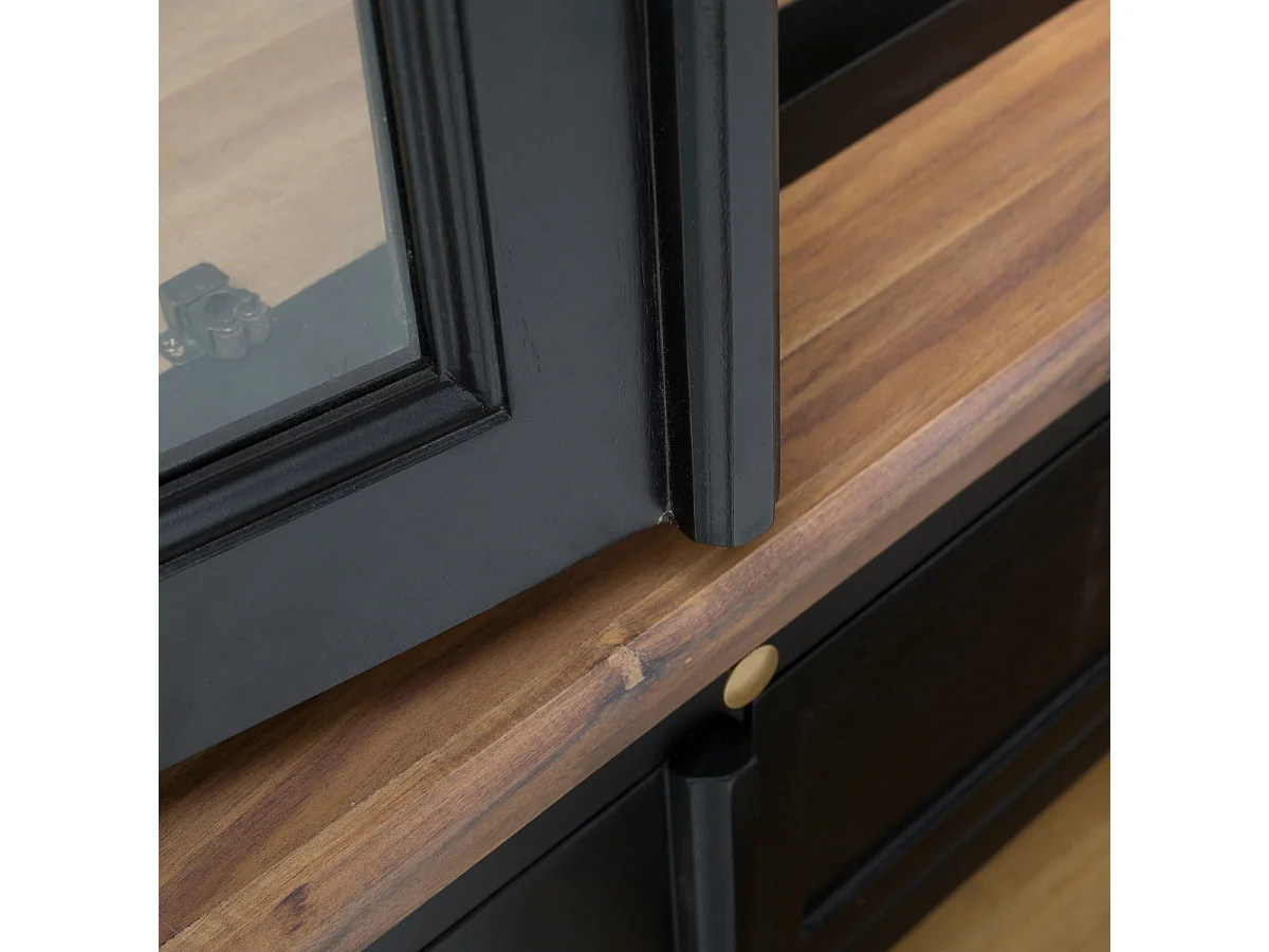 Duży, dwuczęściowy zestaw z litego drewna akacjowego FONTAINEBLEAU