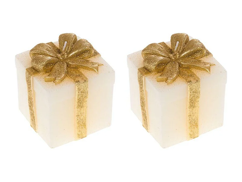 Bougie cadeau crème paillette (lot de 2)